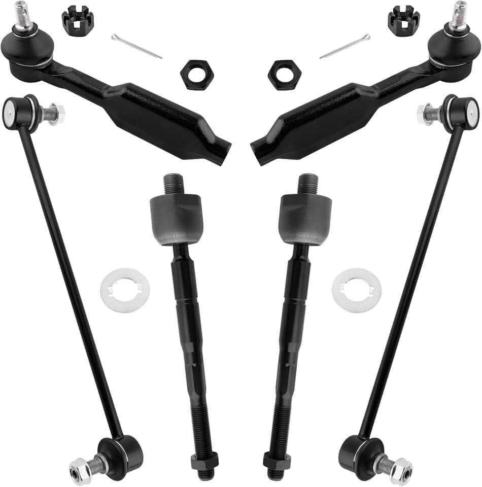 BOXI 6pcs Front Inner Outer Tie Rod + Sway Bar Fit for Honda Odyssey 2005-2006 (Touring Models ONLY) / for Honda Odyssey 2007-2009 (Touring Models w/Run Flat Tires ONLY) | ES800225 EV800226 K750304
