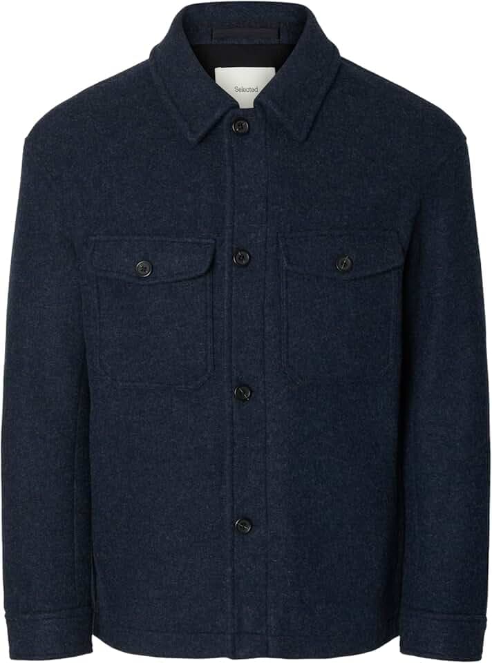 SELECTED HOMME Male Shacket Wollmix