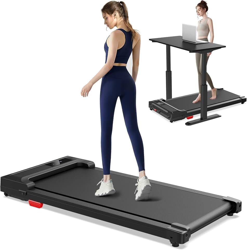 Walking Pad Treadmill for Home - Under Desk Treadmills Mini Portable Walking Running Machine Slim Compact Small Lightweight Motorized Electric Treadmill with Adjustable Speed Remote