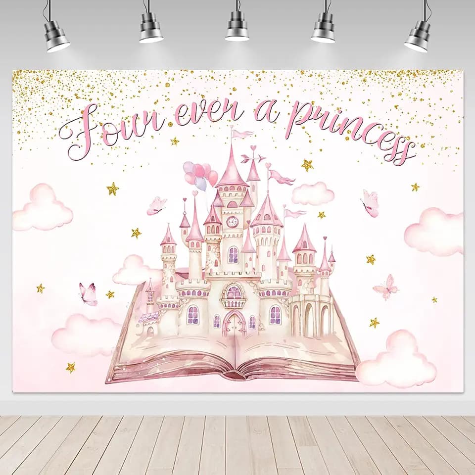 Princess Castle Backdrop Decorations Four Ever a Princess Birthday Decor