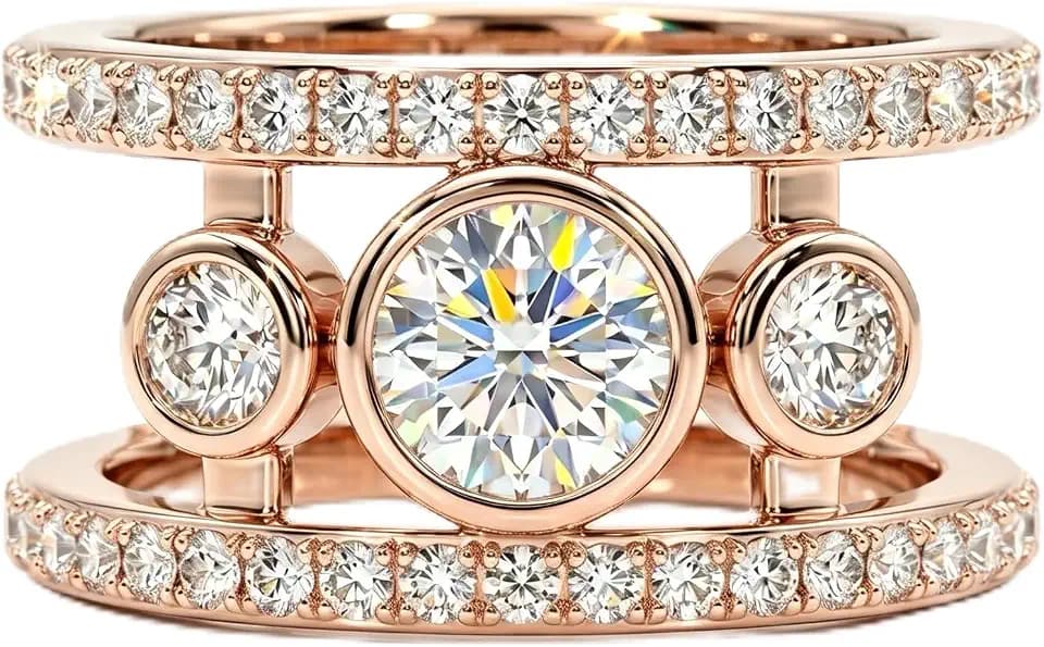 14K Gold Plated Jacket Ring Compatible with Oura Ring Gen 3/4– Premium Copper Metal Cover with Cubic Zirconia, Anti-Loss Snug Fit, Scratch & Impact Resistant