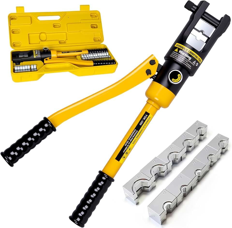16 Tons Hydraulic Crimping Tool,9AWG to 600MCM battery cable crimper