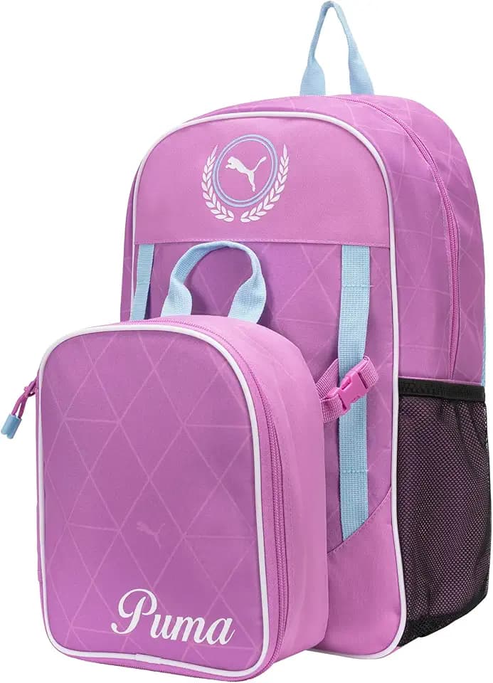 PUMA Kids' Colony Lunch Kit and Backpack Set, Mauve/Vibrant Blue,One Size