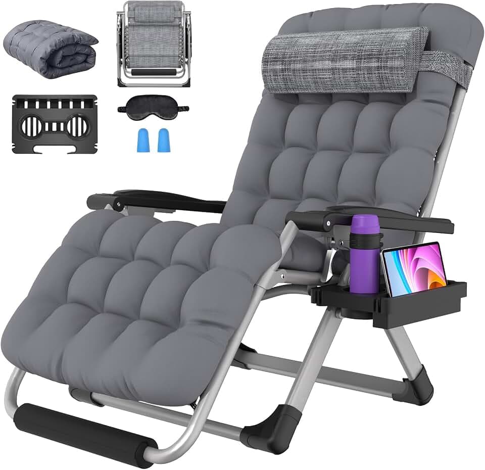 Suteck Oversized Zero Gravity Chair,500LBS 33In XXL Outdoor Recliner Chairs