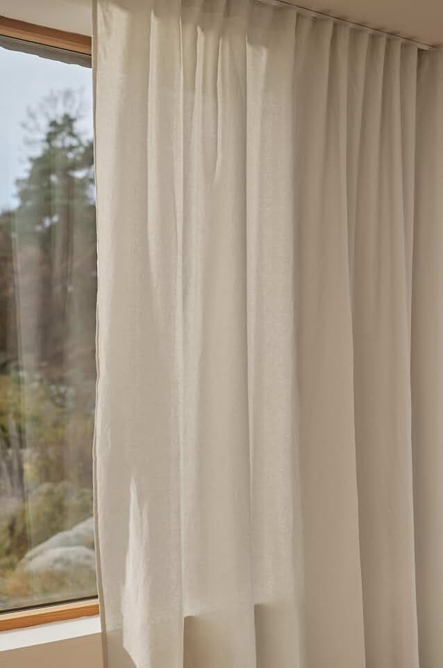 Jotex Milly Linen-Mix Extra Breit 280cm Multifunktionsgardine – Hochwertige Halbtransparente Leinen und Baumwolle Vorhang (1er Pack) - Leinenbeige, 280 x 250cm