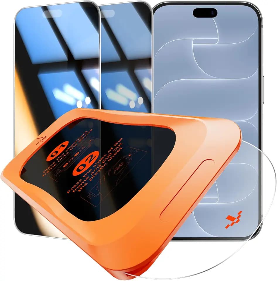 OMOTON for iPhone 18 Pro Privacy Screen Protector 6.3 inch, 2 Pack