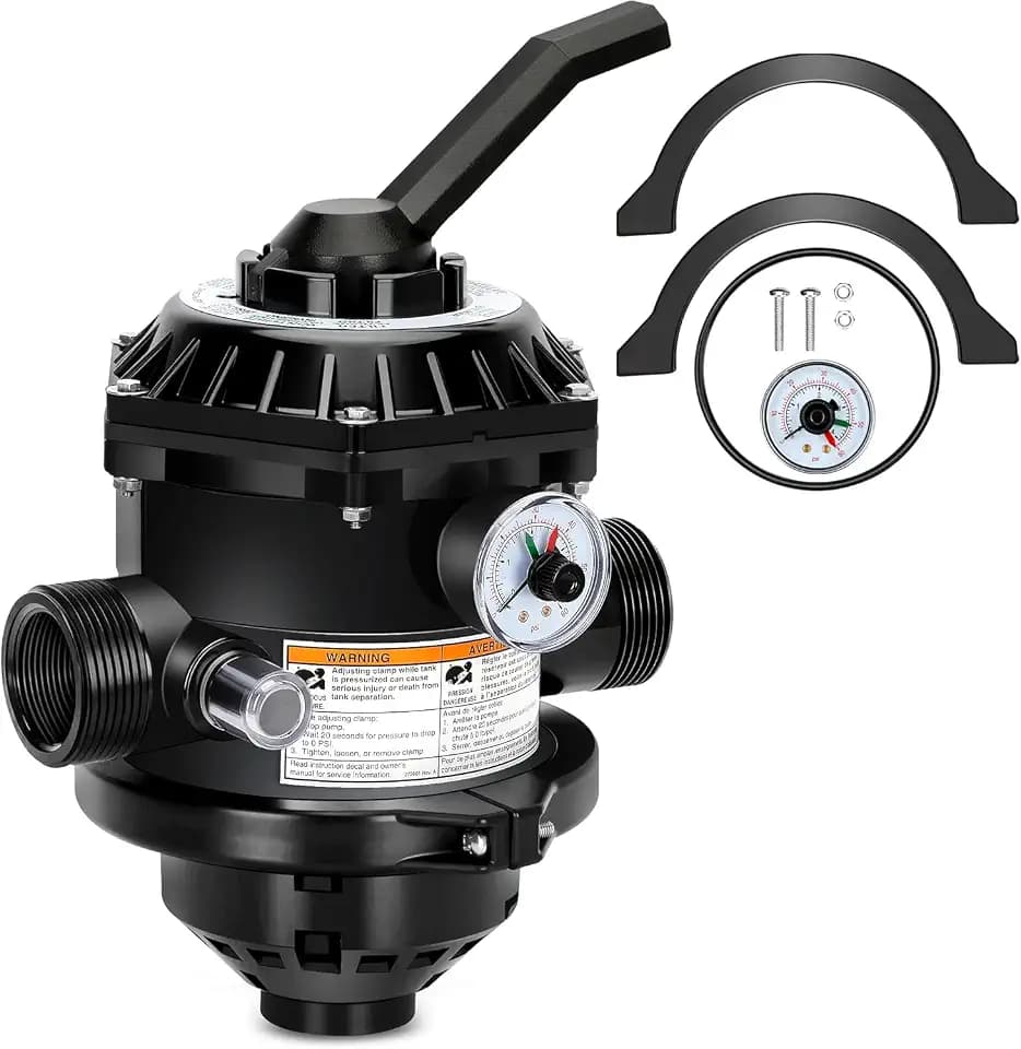 262506 Clamp Style Valve Replacement for pentair Multiport Valve,262506 Clamp Style Valve for Sand Dollar Meteor/Tagelus Pool and Spa Sand Filter, 1-1/2-Inch 6-Way