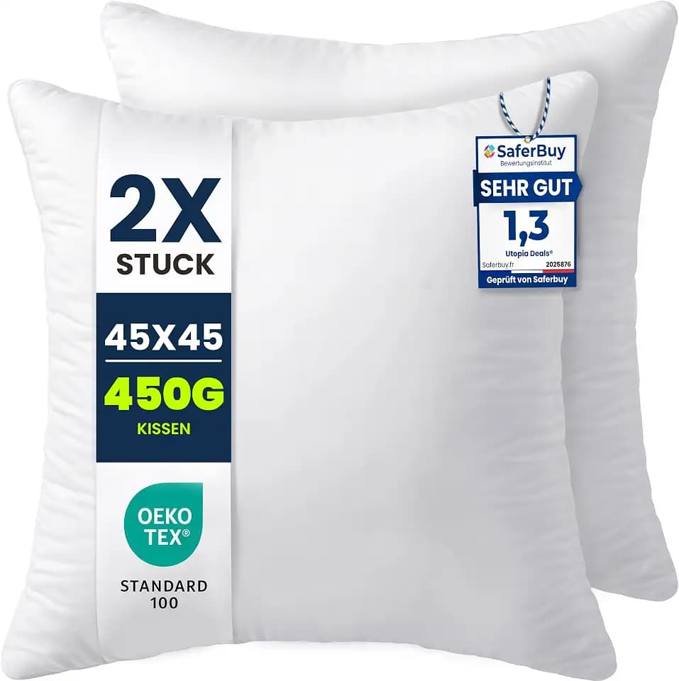 Utopia Bedding Kissenfüllung 45x45 2er Set Innenkissen Kissen Sofakissen