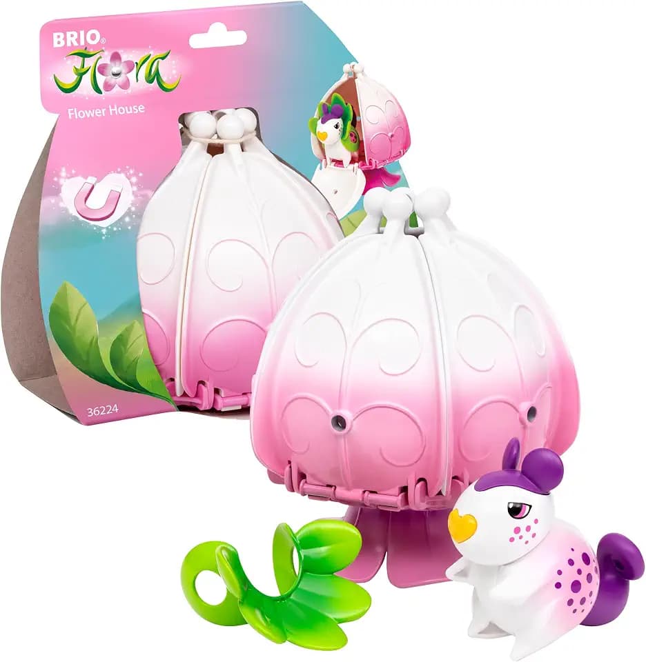 BRIO Flora - 36224 Poppys Blumenhaus | Spielset für fantasievollen Spielspaß für Mädchen und Jungen ab 3 Jahren - wunderschönes Geschenk - kompatibel mit Eisenbahn