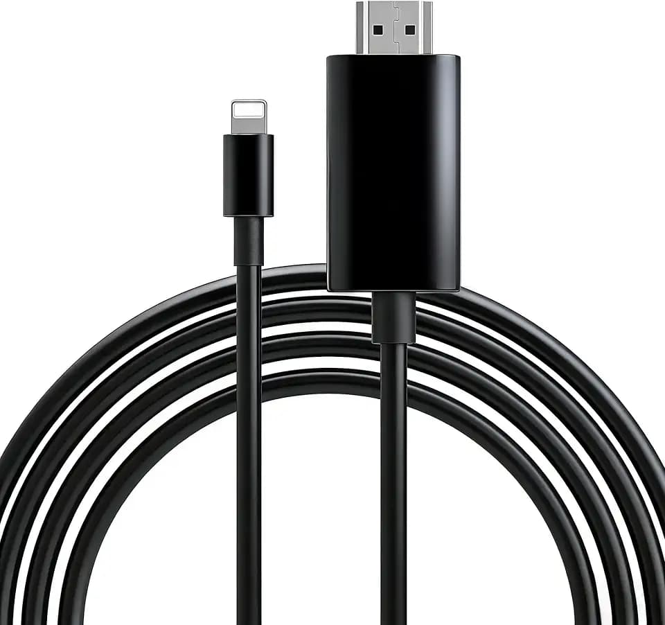 [MFi Certified] 13.2ft Long Version Lightning to HDMI Cable Adapter, 1080P Lightning to Digital AV Adapter Sync Screen Connector Compatible for iPhone 14 13 12 11 to HD TV Projector Monitor/Black