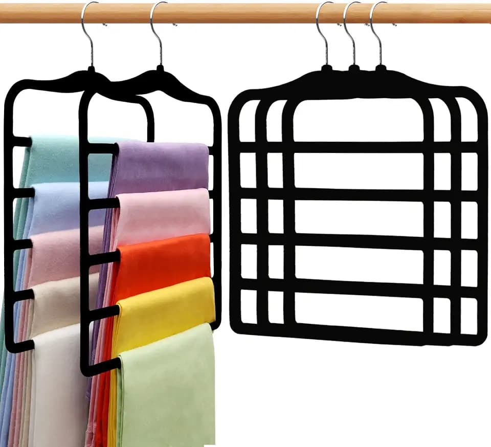Closet Organizers and Storage, 5 Pack Velvet Pants-Hangers-Space-Saving