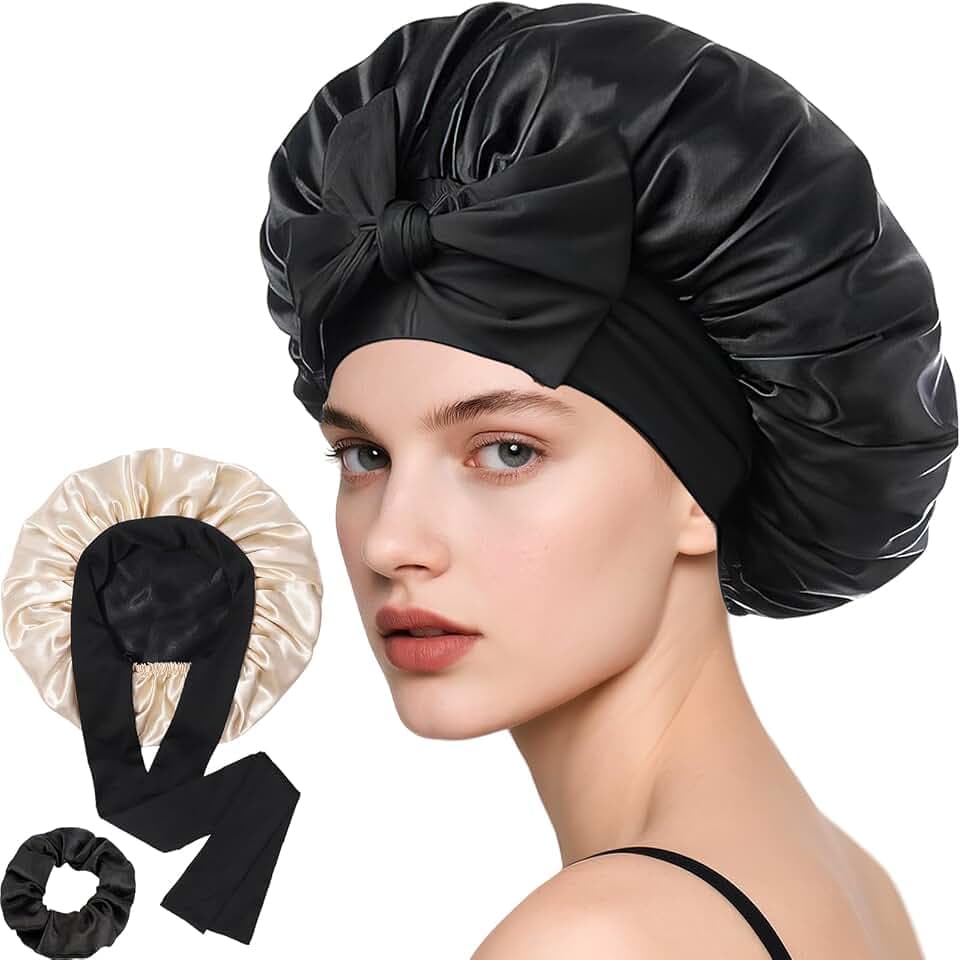 Loomify Seidenhaube zum Schlafen, Verstellbare Schlafhaube für Locken