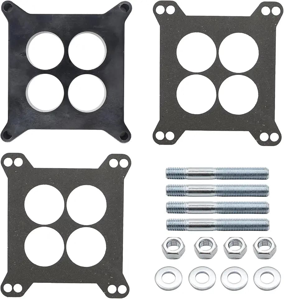 1" Tall Ported Phenolic Carburetor Spacer Set with 4 Hole Compatible with SB 4150 4160 4bbl. SBC BBC Carb