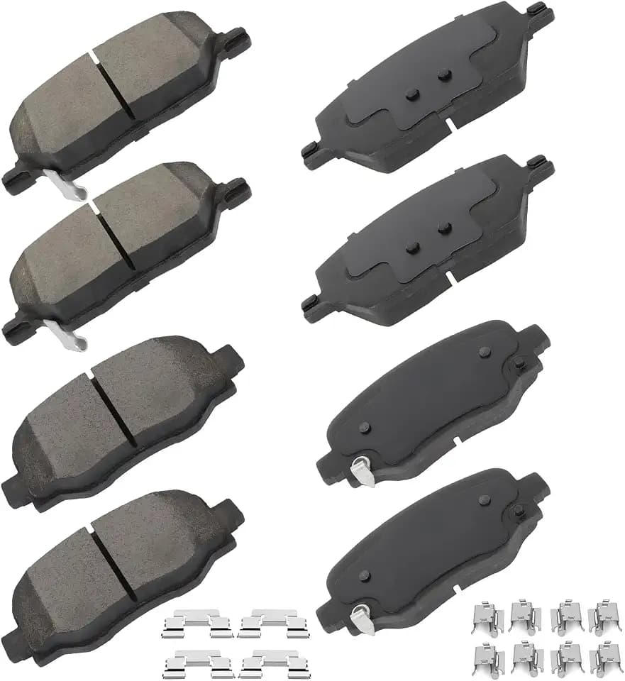cciyu D1811 D1809 Brake Pads w/Hardware Front Rear Disc Brake Pad Set
