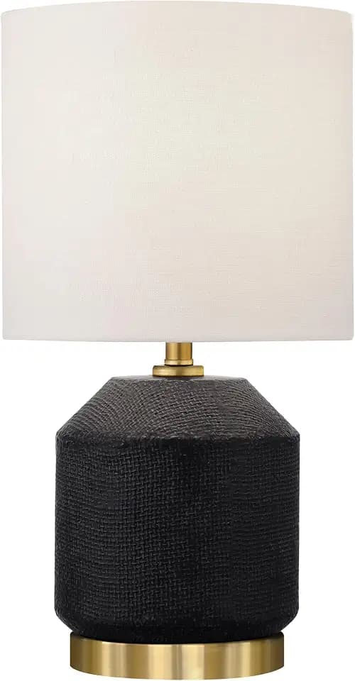 Henn&Hart 15" Modern 1-Light Table Lamp, Flat Black