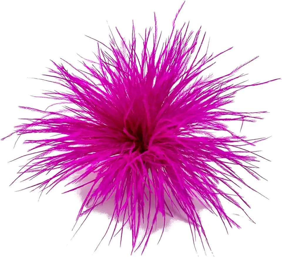 Rose Red Feather Brooch Feathers Corsages for Party Wedding Dress Decorations Ostrich Feather Hair Clip Lapel Pins Headwear Hairpin Hairband for Women Girl
