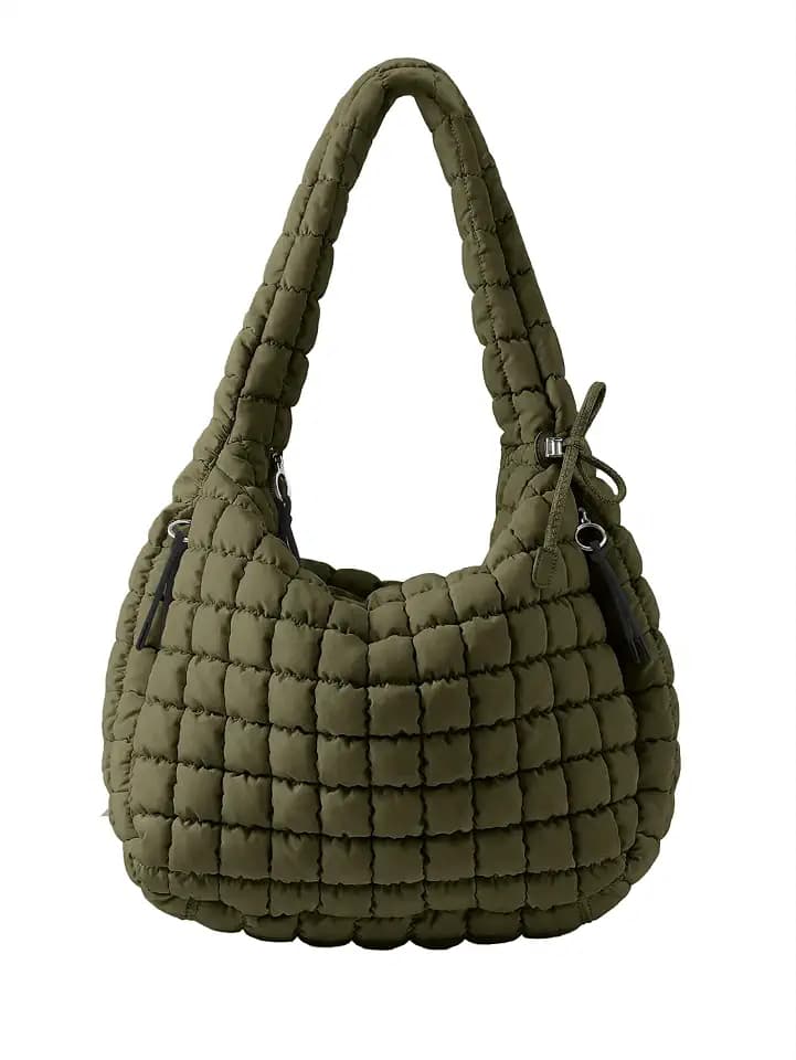 Gesteppte Puffer-Umhängetasche für Frauen mit Polsterung, Schultertasche, Puffy, Hobo-Bag, Trendige Tote Bag