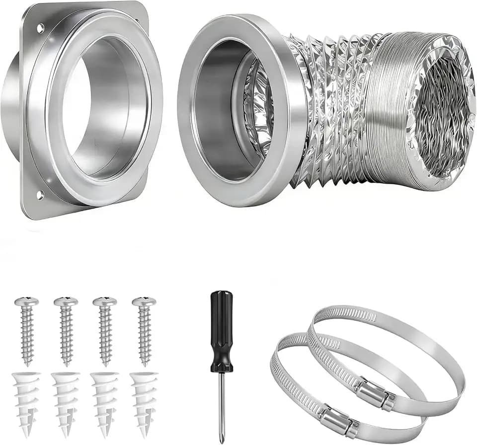 Magnetic Dryer Vent Connector Kit Airtight Seal Magnetic Dryer Vent Coupling Easy to Clean Lint Quick Connect for 4“ Including a 3.3ft Save 4-6in of Space