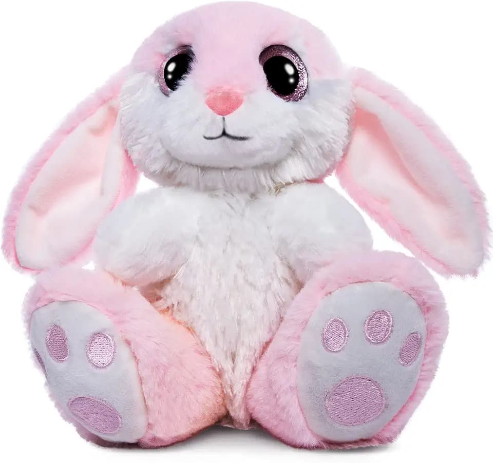 HO-EF Bunny Rabbit Easter Stuffed Animal, 8.5" Plush Bunny with Floppy Ears, Machine Washable& Softness, Rabbit Plush Toys for Girls Boys Kids Babies Great Easter Birthday Gifts Decorations, Pink