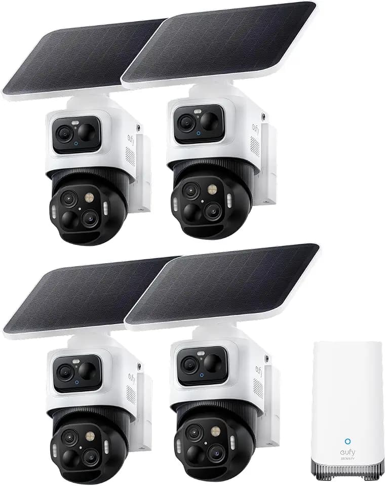 eufy Security eufyCam S4, 4-Cam Kit, 4K Solar, 3-Lens PTZ