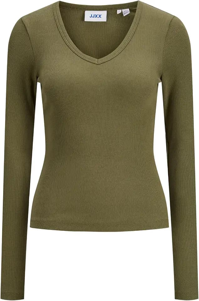 JJXX Damen Jxfreya STR Ls V-Neck Top JRS Noos Jxfreya STR Ls V-Neck Top JRS Noos (1er Pack)