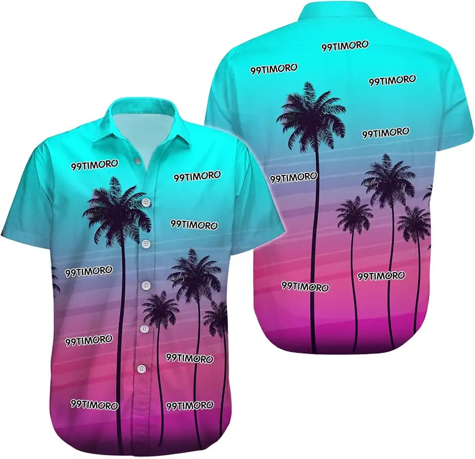 99TIMORO Funny Button Short Sleeve