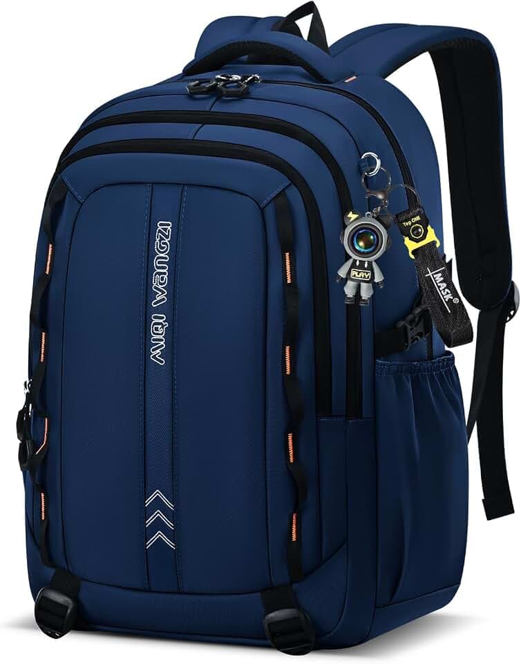 Amythe Schulrucksack Jungen Teenager - Wasserdichter Leichter 35L Blau