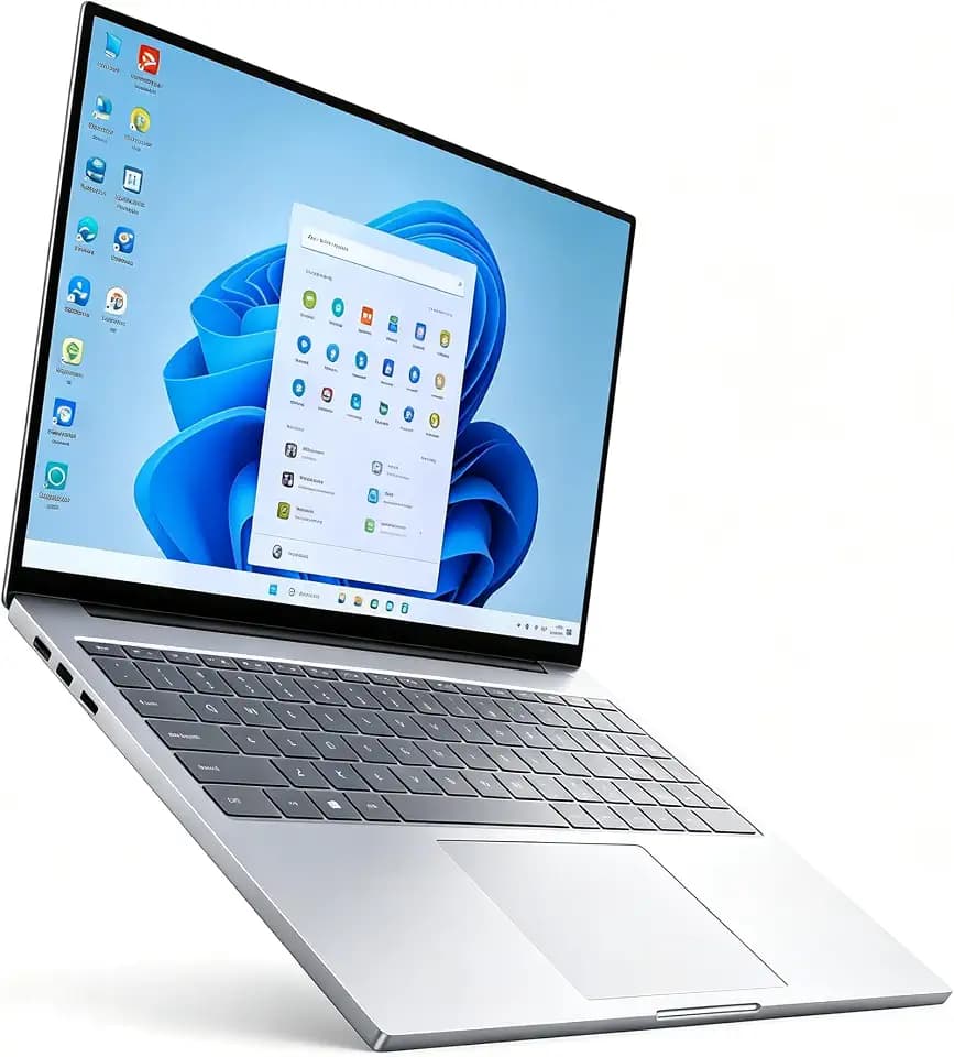 2026 New 14'' Laptop Win 11 Pro, Intel Core i3-7020U, 1080p FHD Display, Backlit Keyboard, WiFi5, Webcam, Mini-HDMI, USB3.2, TF Card Slot, Silver, for Work, Study (GB, 16, GB, 512)