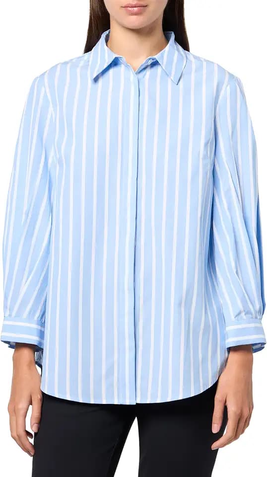 Anne Klein Women's Bttn Frt Shirt W Pleated 3qrtr SLVS