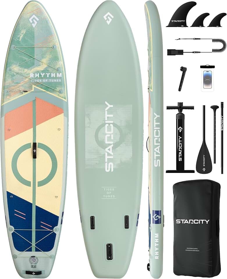 Starcity Family Stand Up Paddle Board for 2+1 People, Inflatable Paddle Board Extra Wide Design 11’6" 35" 6" 450lbs Capacity, Sup Board for Yoga Fishing Camping, W/Complete Accessories
