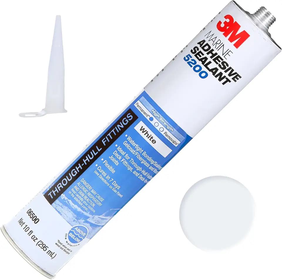 3M Marine Adhesive Sealant 5200, White, 10 fl oz Cartridge with Nozzle