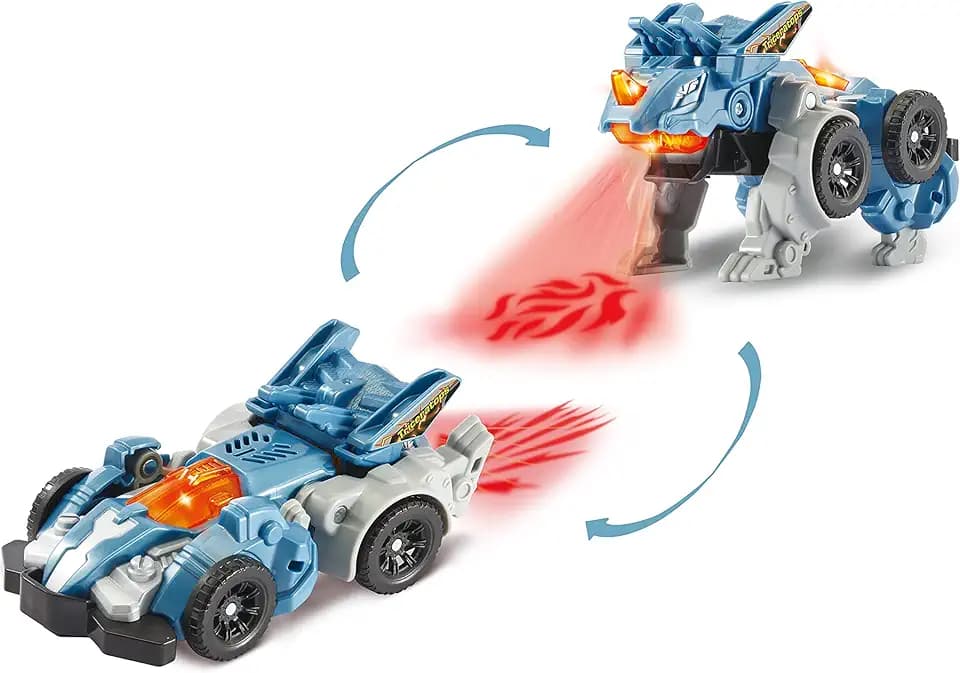 VTech Fire-Mini-Triceratops Dino-Auto-Transformer mit Lichteffekten