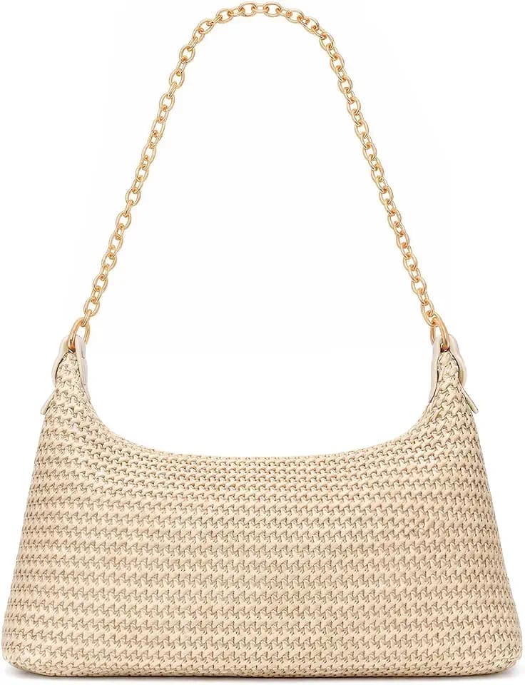 Beach Bags for Women Summer Straw Purse Boho Woven Shoulder Bag Crochet Purse Vacation Tote Handbag