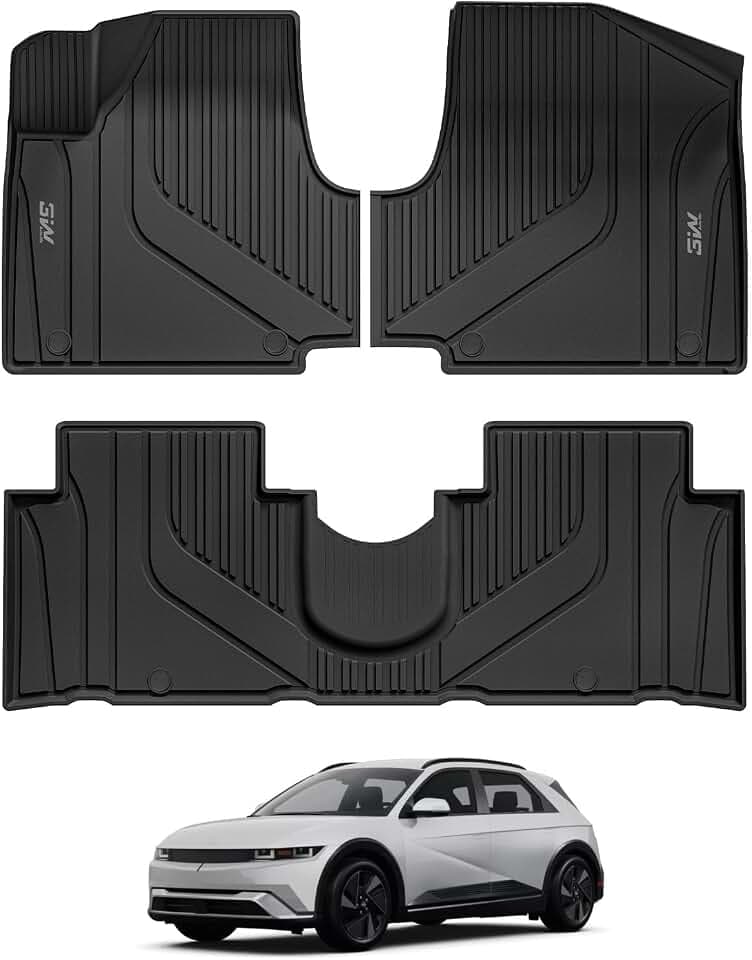 3W Floor Mats Fit 2022-2024 Hyundai Ioniq 5, TPE All-Weather Custom Fit
