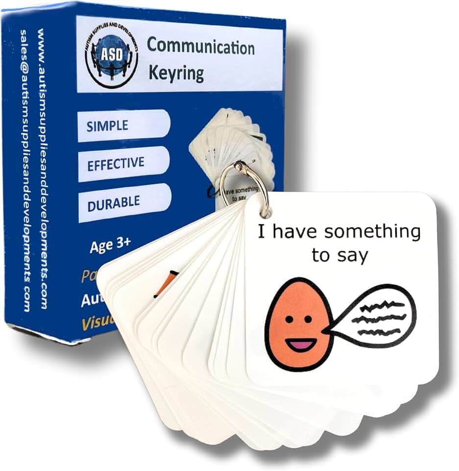 Autism Supplies and Developments Plastic Visual Communication Keyring