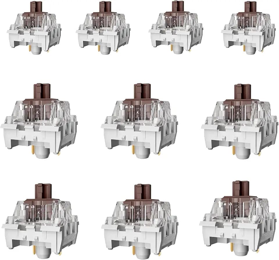 ZhouWang Brown Switch 3 Pin 50gf Pre-Lubricated,Dustproof Tactile Switch,Suitable for RGB,Mechanical Gaming Keyboards、MX Mechanical Keyboard(Brown,90PCS)