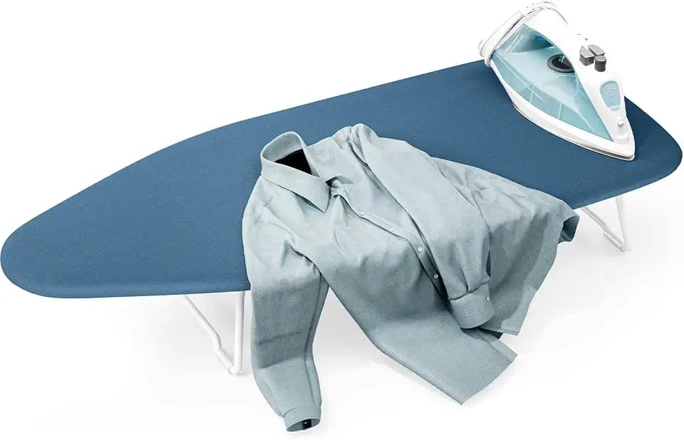 Small Ironing Board Tabletop, All-Metal Mesh Panel, for Dorm Apartment