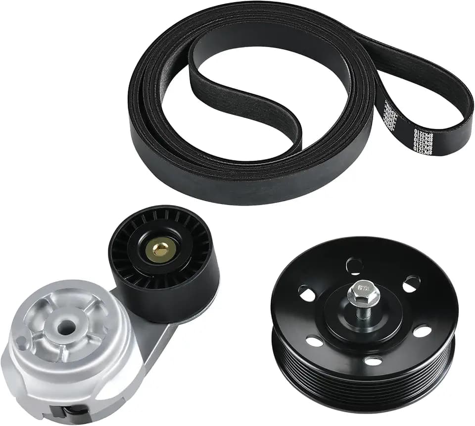 Tecoom Automotive Replacement Serpentine Belt Tensioner Idler Pulley Set Compatible with Dodge Ram 2500 3500 03-10, 4500 5500 08-10 & Ram 2500 3500 4500 5500 11-12, 90K38285