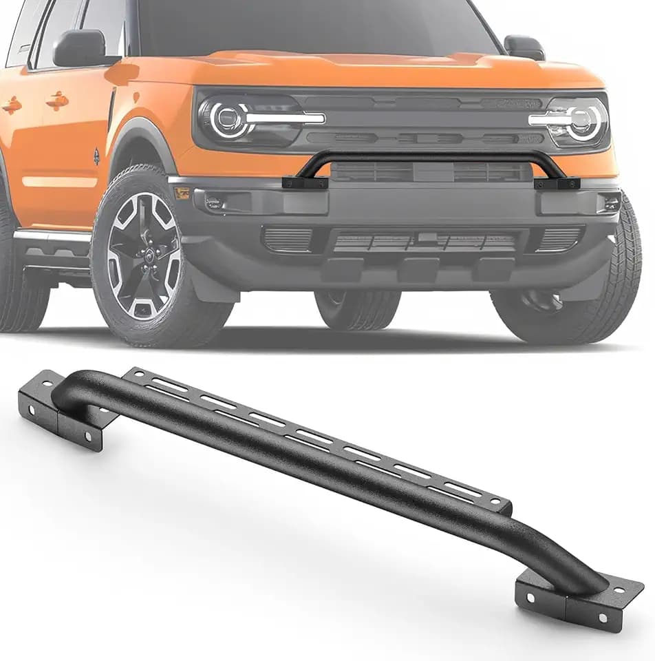 Nilight Grille Guard with Light Mounting Brackets for Ford Bronco 2021-2025 Modular Steel Bumper(Not fit Sport or Raptor) Heavy Duty Steel Front Bumper Protector Bull Bar, Matte Black
