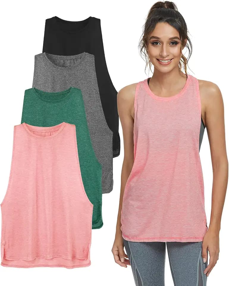 Cosy Pyro 4 Pack Workout Tank Tops for Women Lightweight Running Tanks
