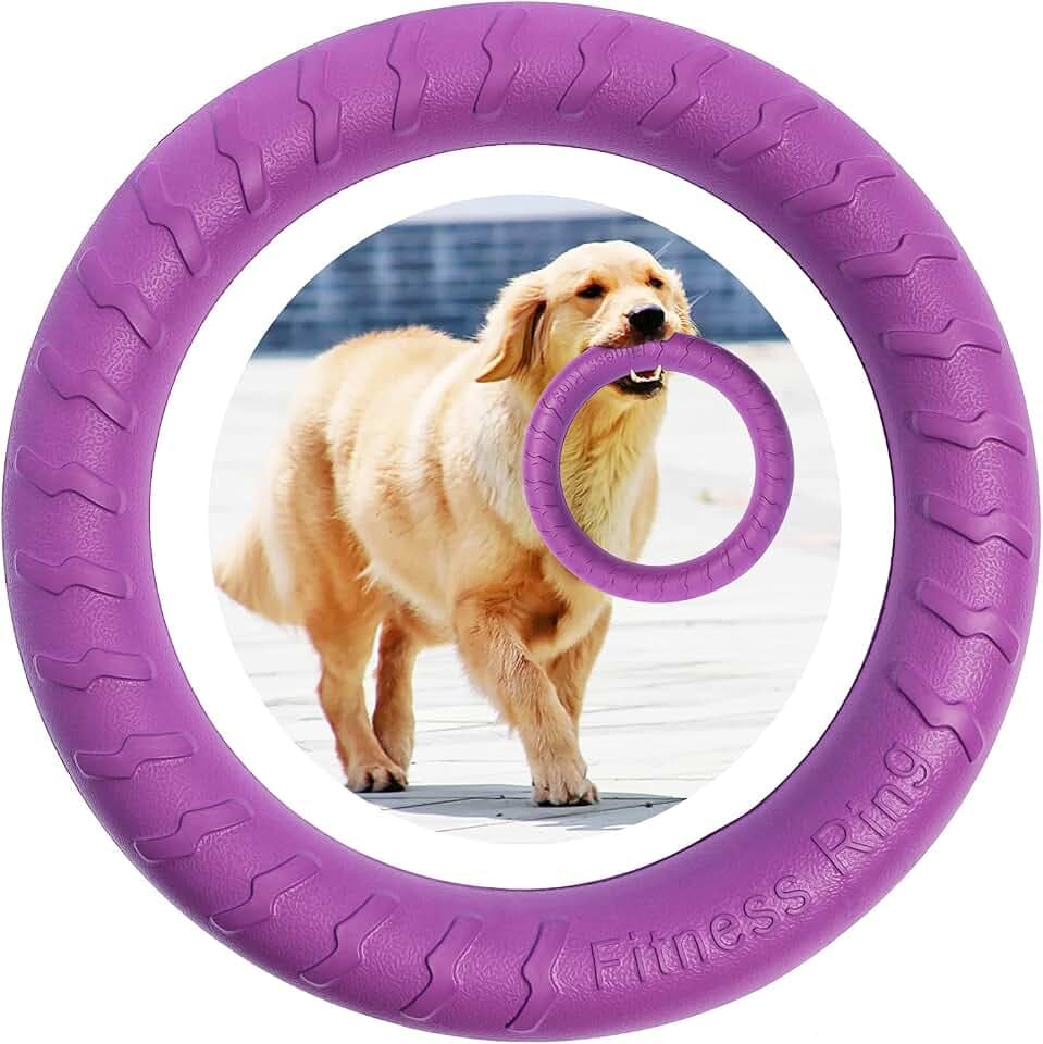 Hunde-Fitness-Ring Hundebiss-Ring Hunde-Trainingsring, Haustier Hund Outdoor-Spiel Agility Trainingsgeräte, Tauziehen Interaktiver Trainingsring für Kleine mittelgroße Große Hunde (Lila, 17CM)