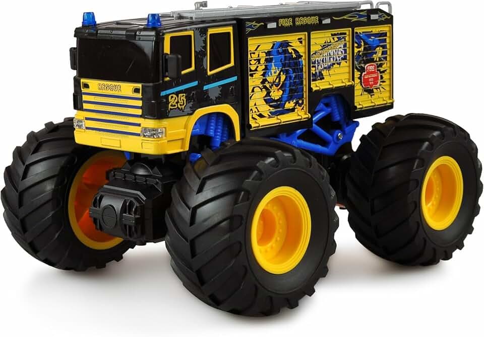 Monster Feuerwehr Truck 1:18, RTR, blau-gelb