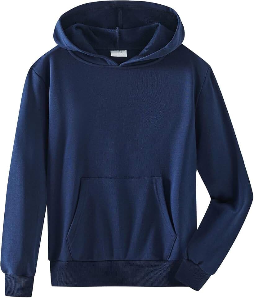 Spring&Gege Jungen Kapuzenpullover Pullover Sweatshirt Basic Einfarbig Baumwoll Hoodie für Kinder（3-14 Jahre）