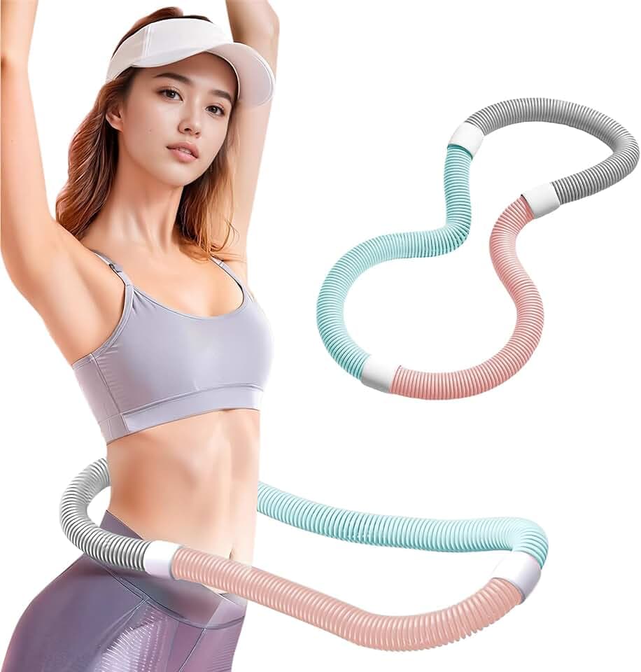Harilla Sports Hula Hoop für Erwachsene, Fitness-Reifen mit Gewicht zur Gewichtsreduktion und Massageeffekt, weicher Fitness-Reifen, Faltbarer PVC-Hula Hoop für Bauchmuskeltraining, Fettverbrennung
