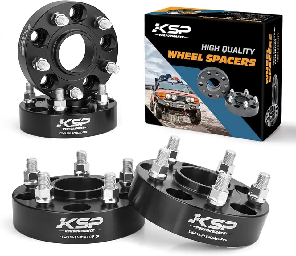 KSP 5x5 Wheel Spacers for Wrangler JL JLU 2018-2026, 1.5 inch 5x127mm Hubcentric Spacer fit Grand Cherokee 2011-2026, 38mm Thick Spacer with 71.5mm Hub bore M14x1.5 Stud Work On Gladiator