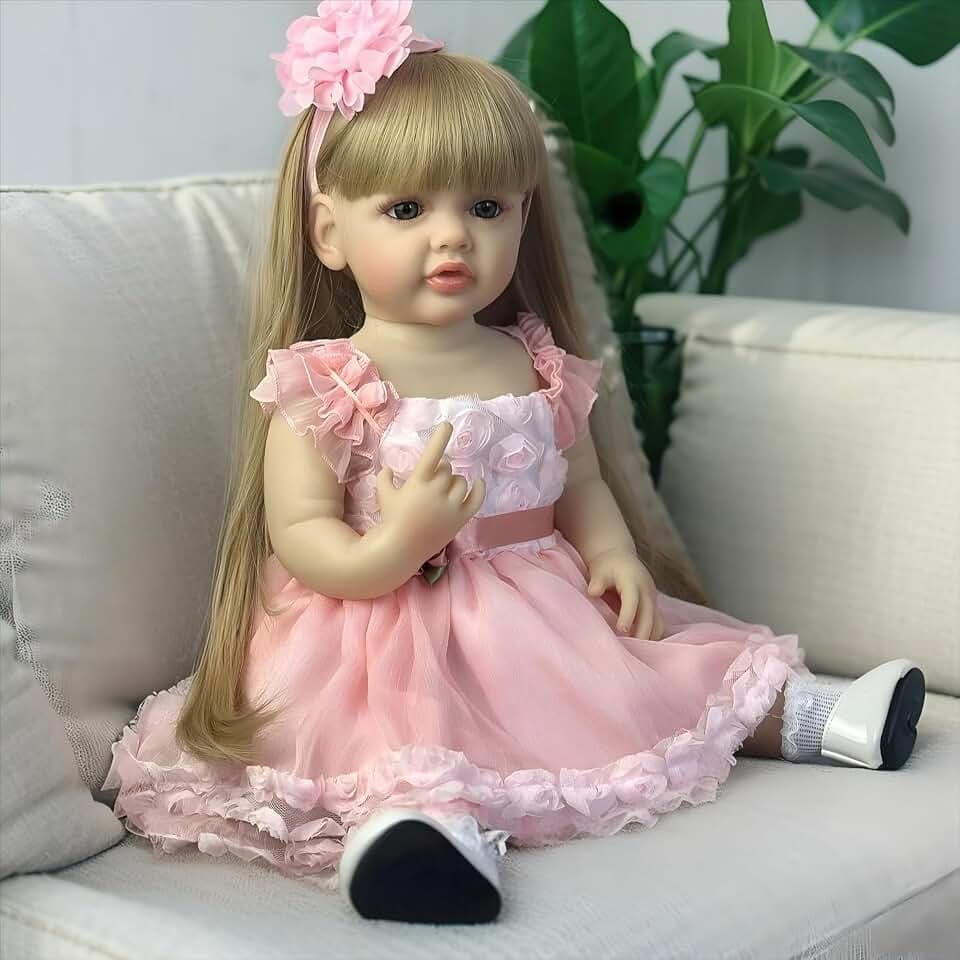 22 Inch Reborn Baby Dolls Girl Full Body Realistic Soft Vinyl Body Newborn Baby Dolls Toy