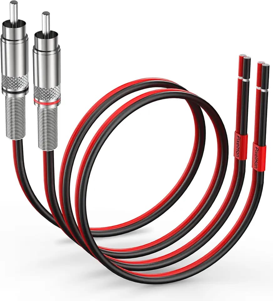 14AWG 12Ft RCA to Speaker Wire Adapter,RCA Plug to Bare Wire Speaker Cable