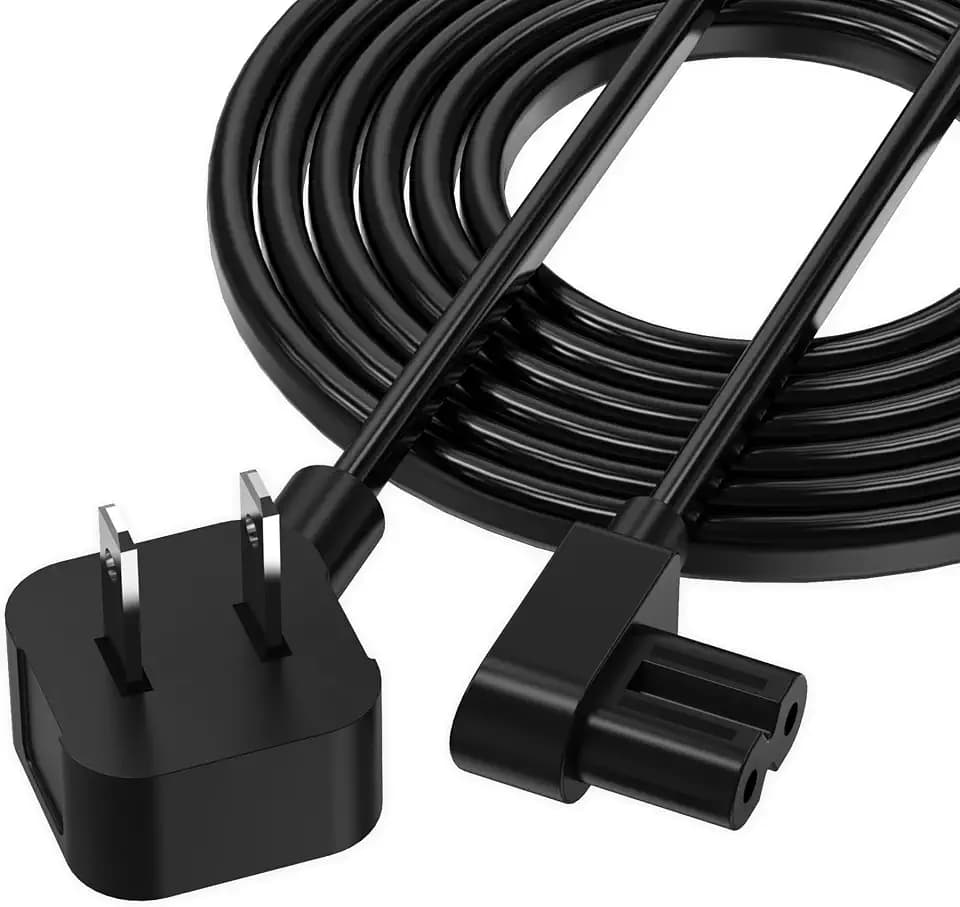 AGVEE 10ft AC Power Cord, 90 Degree Flat Plug 2-Prong IEC C7 C8 Cable
