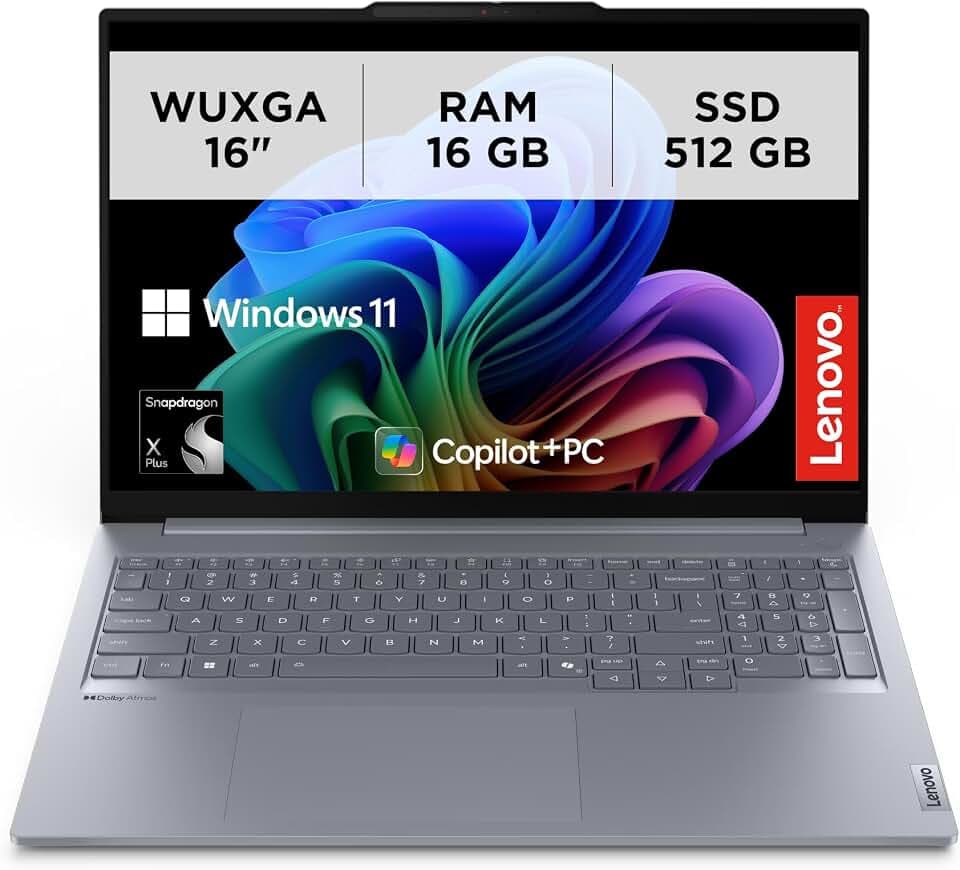 Lenovo ThinkBook 16 G7 QOY Copilot+ PC Snapdragon X1P-42-100 Computer portatile 40,6 cm [16] WUXGA 16 GB LPDDR5x-SDRAM 512 GB SSD Wi-Fi 7 [802.11be] Windows 11 Pro Italiano Grigio (Lenovo ThinkBook 1