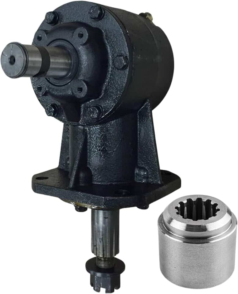 Jeremywell RC30 40HP 81444 Shear Pin Gearbox for RZ160 RZ60 12Z 1-3/8" Smooth Input Shaft, 1:1.47 Ratio with 12 Tapered Spline Output Shaft - Includes Replacement Stump Jumper/Flywheel 12 Splined Hub